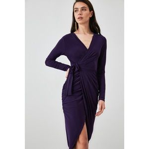 Trendyol Purple Binding Detailed Envelop Dress vyobraziť