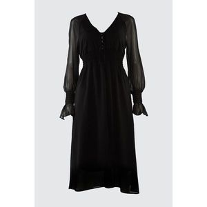 Trendyol Black Collar Detailed Chiffon Dress vyobraziť