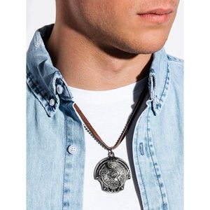 Ombre Clothing Men's necklace on the leather strap A361 vyobraziť
