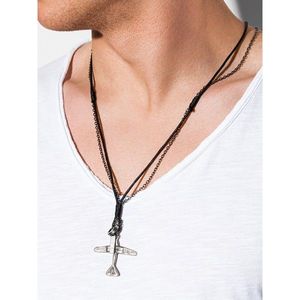 Ombre Clothing Men's necklace on the leather strap A357 vyobraziť
