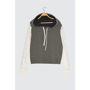 Trendyol Anthracite Hooded Knitted Sweatshirt vyobraziť