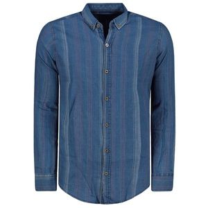 Trendyol Navy Blue Men's Pocketless Denim Slim Fit Shirt vyobraziť