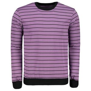Trendyol Lila Men's Regular Fit Striped Sweatshirt vyobraziť