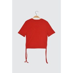 Trendyol Red Pucker Knitted Blouse vyobraziť