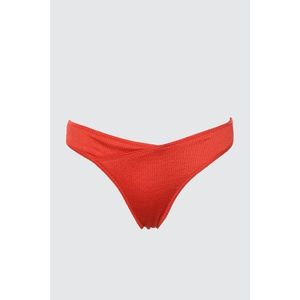Trendyol Red Textured V Cut Bikini bottom vyobraziť