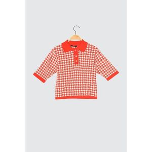 Trendyol Red Jacquin Polo Neck Knitwear Sweater vyobraziť