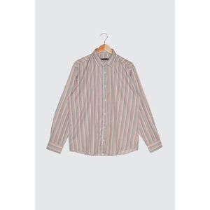 Trendyol Lila Men's Relax Fit Striped Shirt vyobraziť
