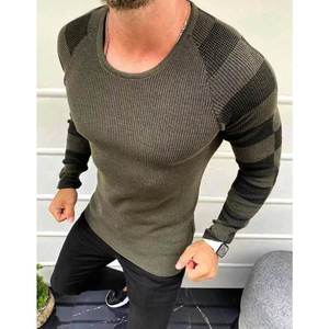 Khaki men's pullover sweater WX1637 vyobraziť