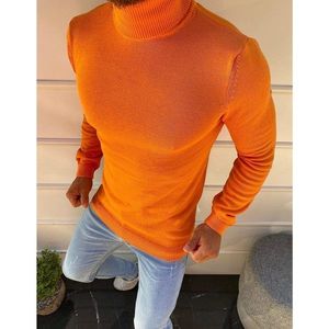 Orange men's turtleneck sweater WX1594 vyobraziť