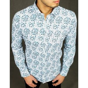 White elegant men's shirt with patterns DX2028 vyobraziť
