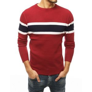 Burgundy men's pullover sweater WX1652 vyobraziť