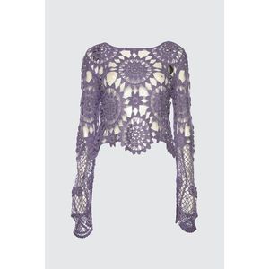 Trendyol Lilac Lace Knitted Blouse vyobraziť