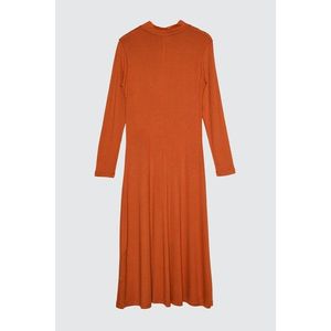 Trendyol Cinnamon Viscose Maxi Knitted Dress vyobraziť