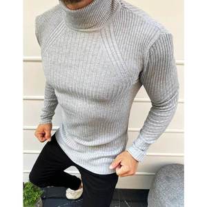 Gray men's turtleneck sweater WX1620 vyobraziť