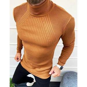 Men's camel turtleneck sweater WX1623 vyobraziť