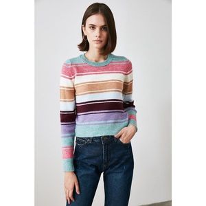 Trendyol Mint Colored Striped Knitwear Sweater vyobraziť