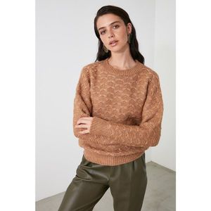 Trendyol Camel Knitted Detailed Knitwear Sweater vyobraziť