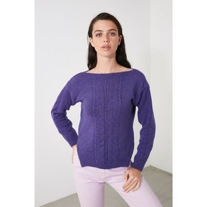 Trendyol Purple Knitted Knitwear Sweater vyobraziť