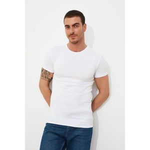 Trendyol White Basic Men's Muscle Fit Bike Collar Short Sleeve T-Shirt vyobraziť