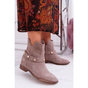Women’s Boots Flat Laura Messi 1890 Leather Beige Darmah vyobraziť