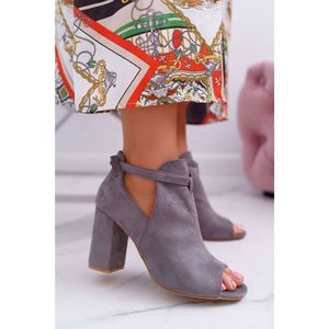 Women’s Boots Grey Sandals On a Heel Peep Toe Grays vyobraziť