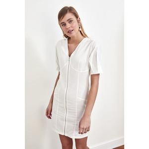 Trendyol Ekru Zip Dress vyobraziť