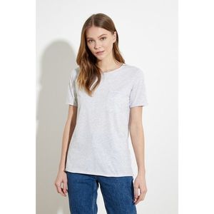 Trendyol Basic Knitted T-Shirt WITH Gray Pocket Flaming vyobraziť