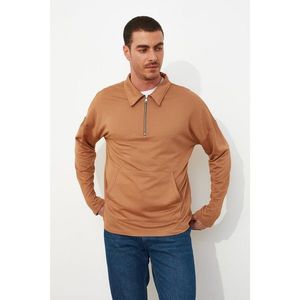 Trendyol Beige Men's Regular Fit Sweatshirt vyobraziť