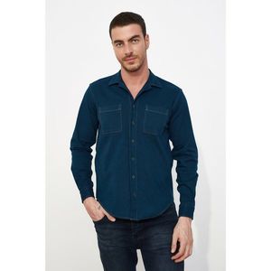 Trendyol Navy Blue Men's Regular Fit Shirt Collar Shirt vyobraziť