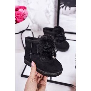 Children's Snow Boots Insulated With Fur Suede Black Amelia vyobraziť