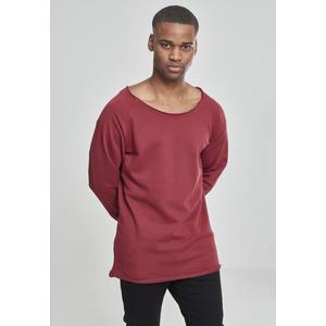 Pánske tričko URBAN CLASSICS Long Open Edge Terry Crewneck burgundy Veľkosť: S, Pohlavie: pánske vyobraziť