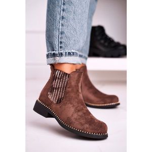 Women's Chelsea Boots With Studs Suede Brown Meagan vyobraziť