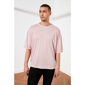 Trendyol Pink Basic Men Oversize Bike Collar Short Sleeve T-Shirt vyobraziť