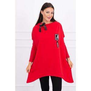 Oversize sweatshirt with asymmetrical sides red vyobraziť
