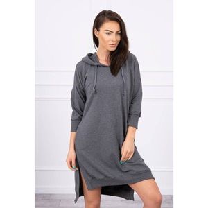 Dress with a hood and longer back graphite vyobraziť