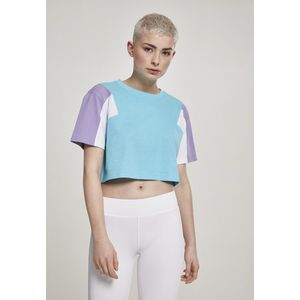 Dámske tričko Urban Classics Ladies 3-Tone Short Oversize Tee aqua/lavender/white Veľkosť: M, Pohlavie: dámske vyobraziť