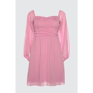 Trendyol Pink Collar Detailed Chiffon Dress vyobraziť
