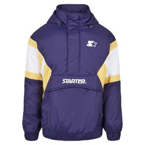 Pánska bunda Starter Color Block Half Zip Retro Farba: starter purple/wht/buff yellow, Veľkosť: L vyobraziť