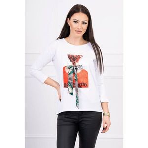 Blouse with graphics 3D Noteworthy white vyobraziť