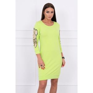 Dress with wings on the sleeves green vyobraziť