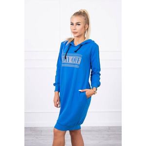 Dress with reflective print mauve-blue vyobraziť