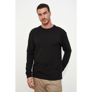 Trendyol Black Men's Long Sleeve Oversize Pocket Detailed T-Shirt vyobraziť