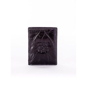 Men´s black leather wallet with an emblem vyobraziť
