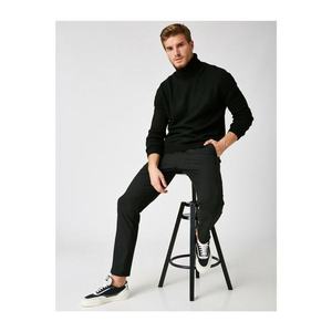 Koton Men's Black Slim Fit Trousers vyobraziť