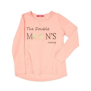 Blouse for a girl in salmon color with text print vyobraziť
