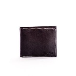 Men´s black leather wallet with trim vyobraziť