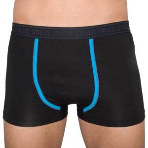 Pánské boxerky Stillo černé s modrým pruhem (STP-016) vyobraziť