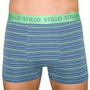 Pánské boxerky Stillo šedé se zelenými proužky (STP-010) vyobraziť