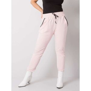 Light pink cotton plus size pants vyobraziť