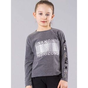 Dark gray blouse for a girl with sequins and glitter vyobraziť